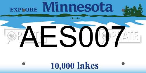 AES007 Minnesota License Plate