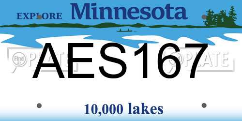 AES167 Minnesota License Plate