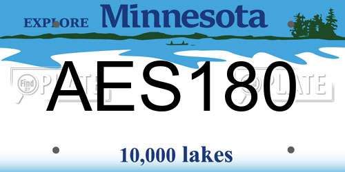 AES180 Minnesota License Plate