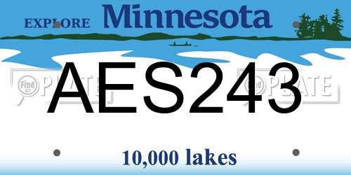 AES243 Minnesota License Plate