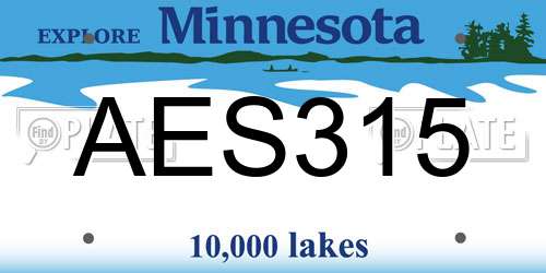 AES315 Minnesota License Plate