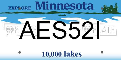 AES52I Minnesota License Plate