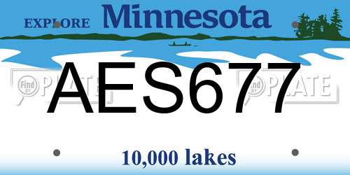 AES677 Minnesota License Plate