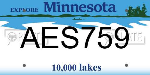 AES759 Minnesota License Plate