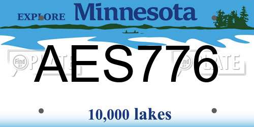 AES776 Minnesota License Plate
