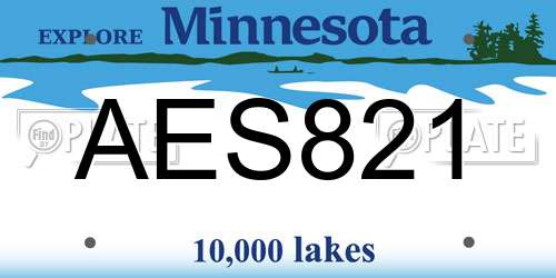 AES821 Minnesota License Plate