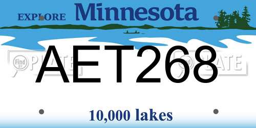 AET268 Minnesota License Plate