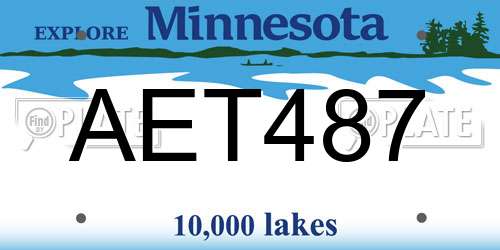 AET487 Minnesota License Plate