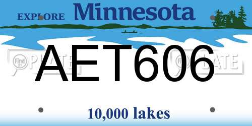 AET606 Minnesota License Plate