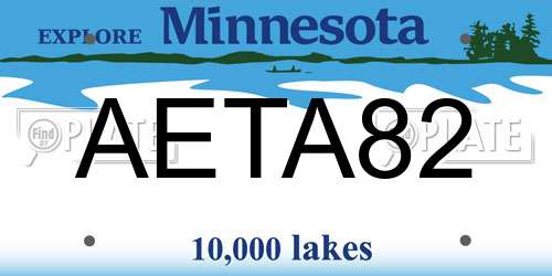 AETA82 Minnesota License Plate