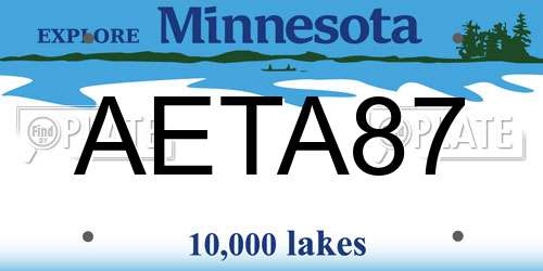 AETA87 Minnesota License Plate