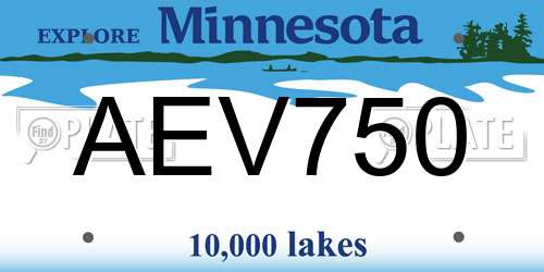 AEV750 Minnesota License Plate