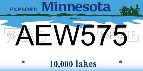 AEW575 Minnesota License Plate