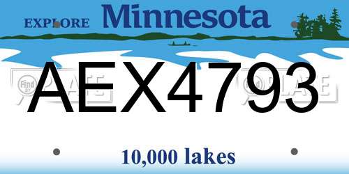 AEX4793 Minnesota License Plate