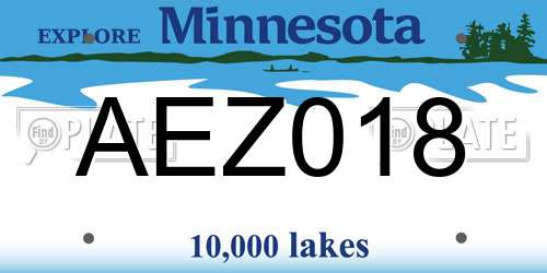 AEZ018 Minnesota License Plate