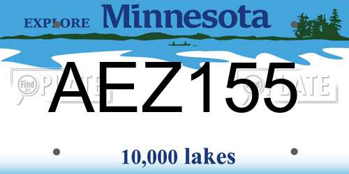 AEZ155 Minnesota License Plate