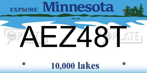 AEZ48T Minnesota License Plate