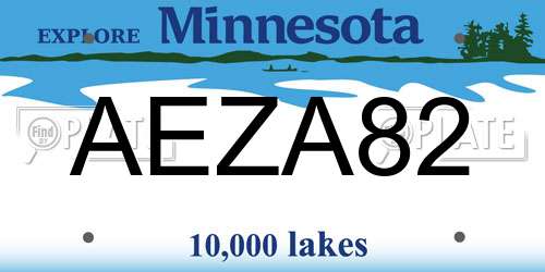 AEZA82 Minnesota License Plate