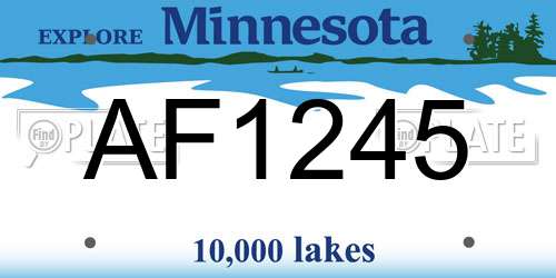 AF1245 Minnesota License Plate
