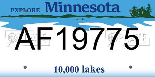 AF19775 Minnesota License Plate