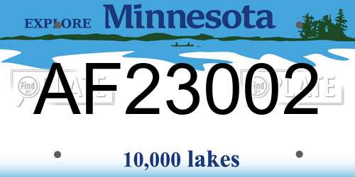 AF23002 Minnesota License Plate