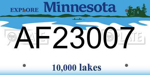 AF23007 Minnesota License Plate