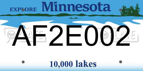 AF2E002 Minnesota License Plate
