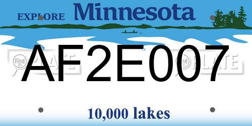 AF2E007 Minnesota License Plate