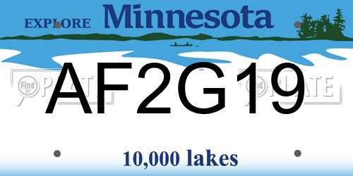 AF2G19 Minnesota License Plate