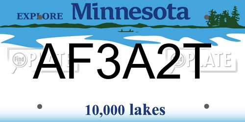AF3A2T Minnesota License Plate