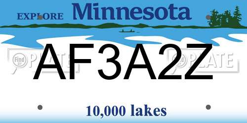 AF3A2Z Minnesota License Plate