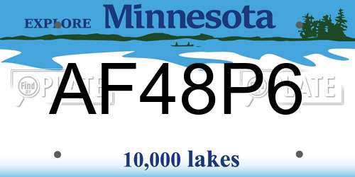 AF48P6 Minnesota License Plate