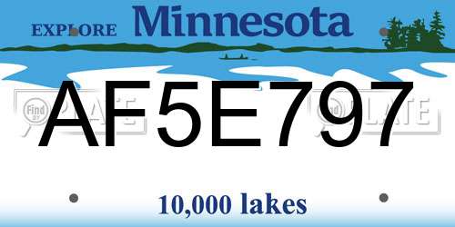 AF5E797 Minnesota License Plate