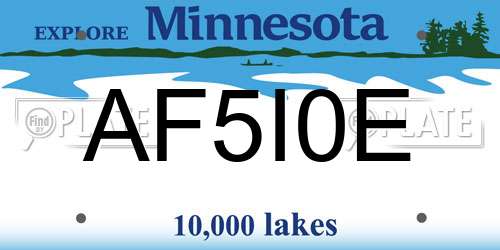 AF5I0E Minnesota License Plate
