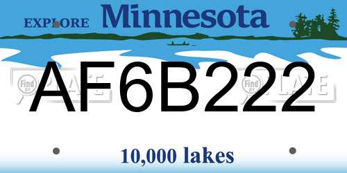 AF6B222 Minnesota License Plate