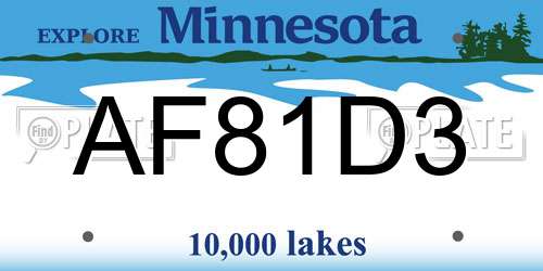 AF81D3 Minnesota License Plate