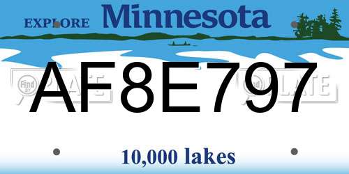 AF8E797 Minnesota License Plate