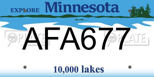 AFA677 Minnesota License Plate