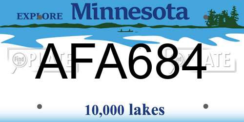 AFA684 Minnesota License Plate