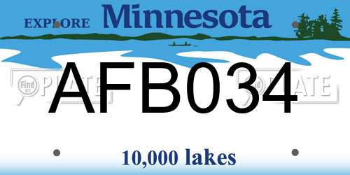 AFB034 Minnesota License Plate