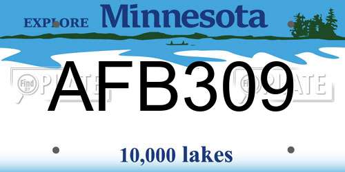 AFB309 Minnesota License Plate