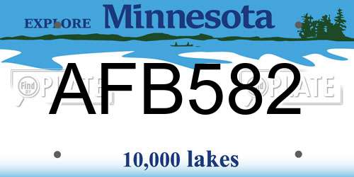 AFB582 Minnesota License Plate