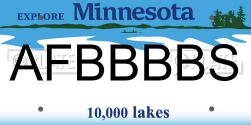 AFBBBBS Minnesota License Plate
