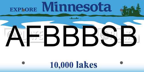 AFBBBSB Minnesota License Plate
