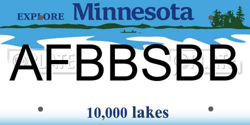 AFBBSBB Minnesota License Plate