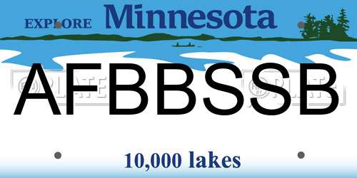 AFBBSSB Minnesota License Plate