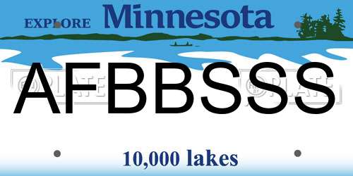 AFBBSSS Minnesota License Plate