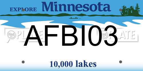 AFBI03 Minnesota License Plate