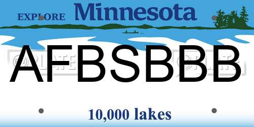 AFBSBBB Minnesota License Plate