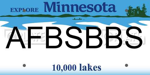AFBSBBS Minnesota License Plate